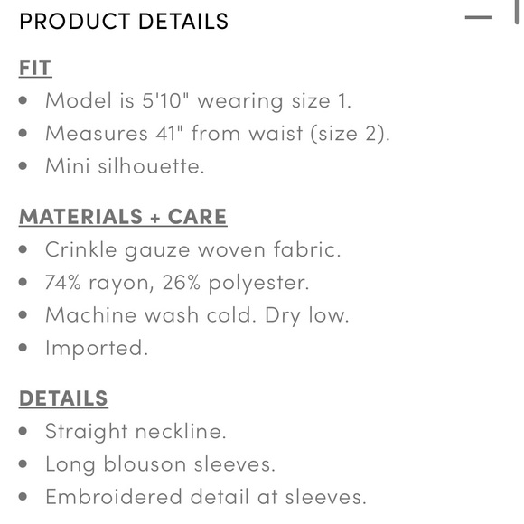 🐣🐇Mini Crinkle Gauze Blouson Sleeve Dress, Cabaret SZ 1X EUC - Picture 12 of 12